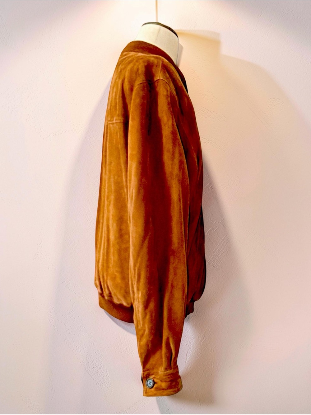 Sulka Men’s Brown Suede Leather Bomber Jacket | Size 44 | Luxury | Zip Front - Picture 5 of 16